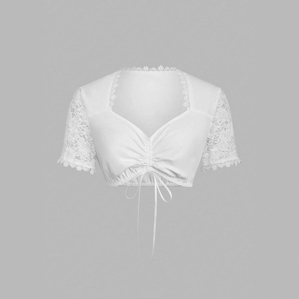 Three Quarter Sleeve Short Sleeve Shirt Womens Clothing