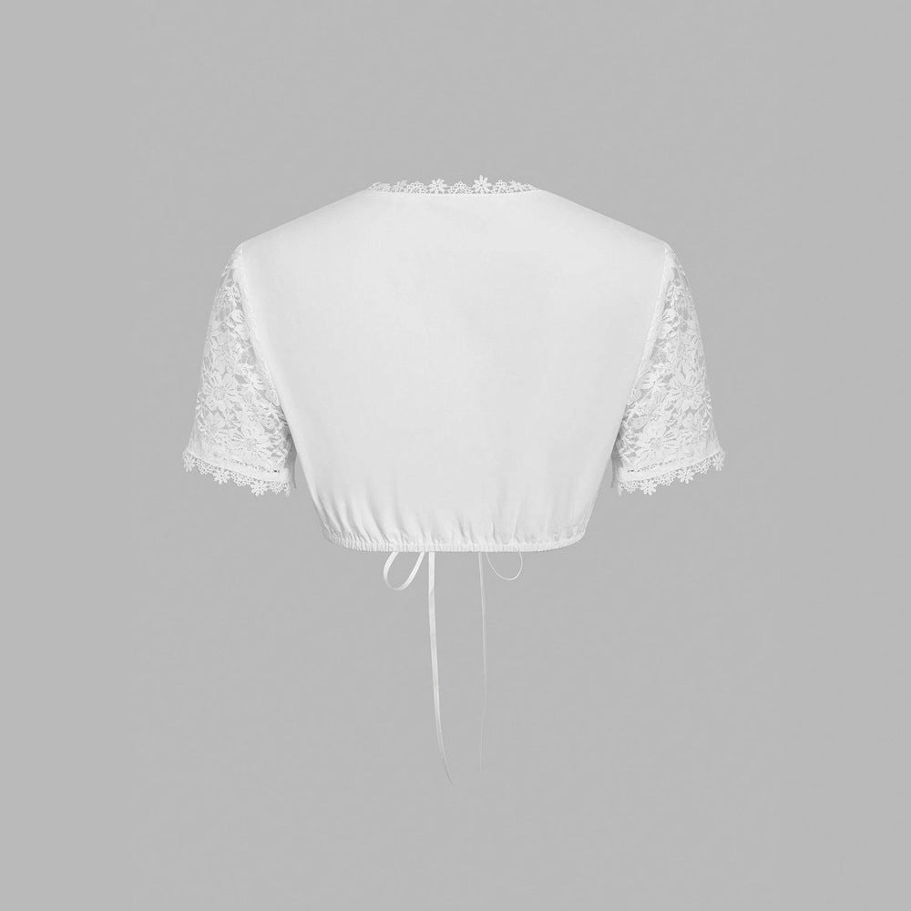 Three Quarter Sleeve Short Sleeve Shirt Womens Clothing