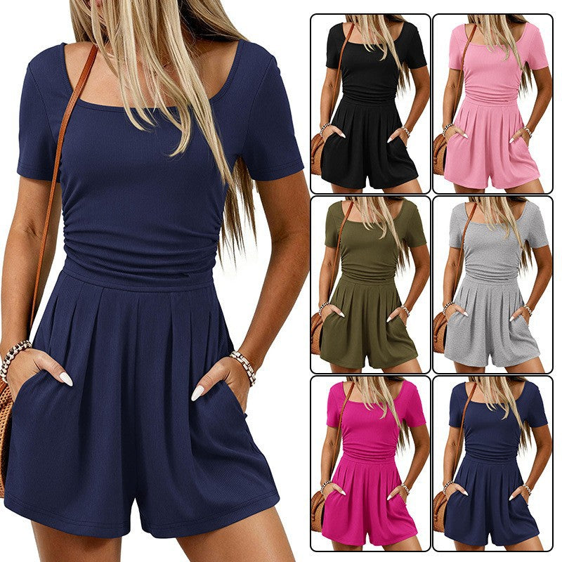 Casual Loose Slimming Short Jumpsuit Womens Clothing